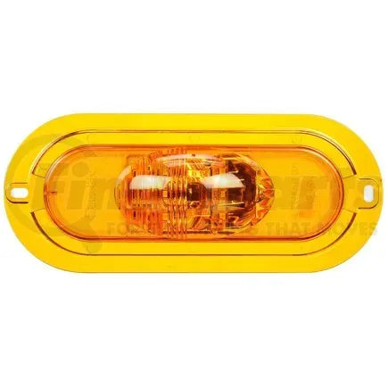 Truck-Lite 60420Y - 60 Series Turn Signal Light - LED, Yellow Oval Lens, 6 Diode, Flange Mount, 12V
