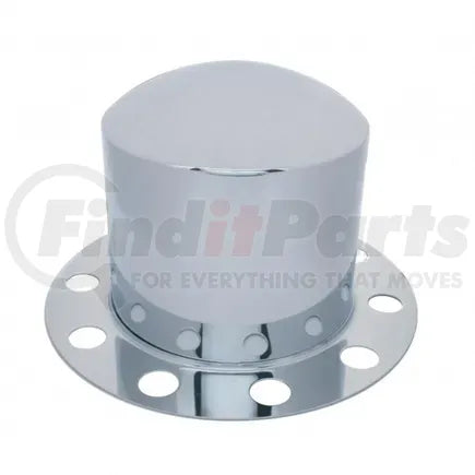 United Pacific 21223 - Axle Hub Cover - 2 Piece Kit, Stainless, Dome, 10 Holes for 33mm Lug Nuts, for Rear Steel/Aluminum Wheel