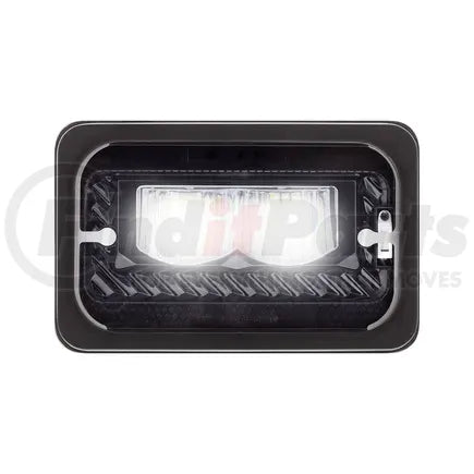 United Pacific 34134 - Headlight - RH/LH, LED, Heated, 4 x 6&quot;, Rectangle, Black Housing, High Beam, with Black Reflector
