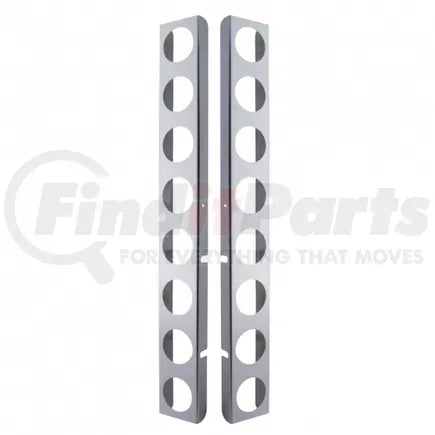 United Pacific 31467 - Light Bar Bracket - Air Cleaner Bracket Only, Rear, Stainless, 16 Light Cut-Outs, for Peterbilt