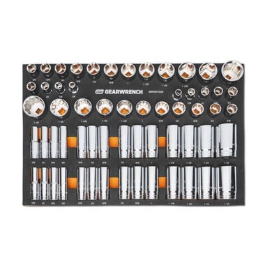 GEARWRENCH 1/2 in Drive Master SAE Socket Set in Foam Storage Tray 60pc