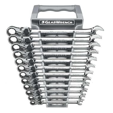 GEARWRENCH 12 Pc XL Metric Locking Flex Combination Ratcheting Wrench Set