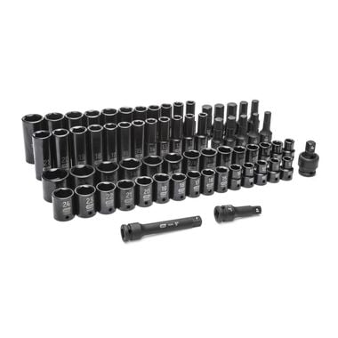 GEARWRENCH 1/2in Drive Standard/Deep SAE/Metric Master Impact Socket Set 65pc