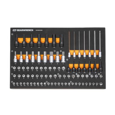 GEARWRENCH 1/4, 3/8, 1/2 Drive SAE Bit Socket Set in Foam Storage Tray 88pc