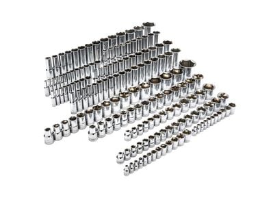 GEARWRENCH 163 Piece 1/4 Inch, 3/8 Inch &amp; 1/2 Inch Drive 6 Point Standard and Deep SAE/Metric Master Socket Set