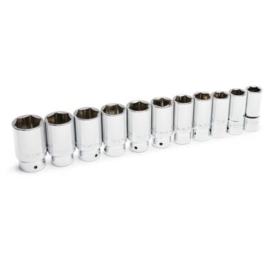 GEARWRENCH 3/4 Inch Drive 6 Point SAE Deep Socket 11 Piece Set