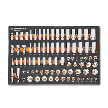 GEARWRENCH 3/8 in Drive Master SAE Socket Set in Foam Storage Tray 85pc