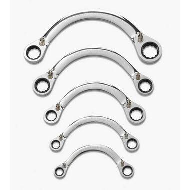 GEARWRENCH Half Moon Reversible Double Box Ratcheting Wrench Set 5 Pc. Metric