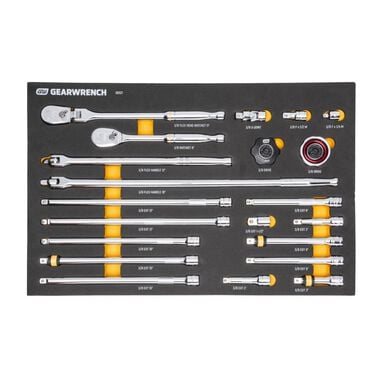 GEARWRENCH Ratchet &amp; Drive Tool Set 3/8in 90T with EVA Foam Tray 21pc