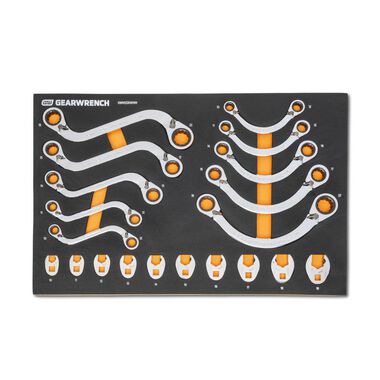 GEARWRENCH Specialty Ratcheting Metric Wrench Set in Foam Storage Tray 20pc