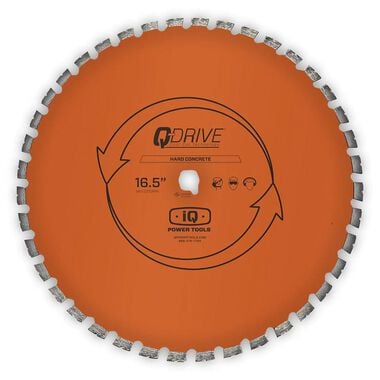 iQ Power Tools 16.5 in Q Drive Arrayed Segmented Hard Concrete Orange Blade