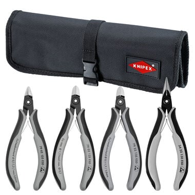 Knipex Electronics ESD Pliers Set in a Tool Roll, 4 Piece
