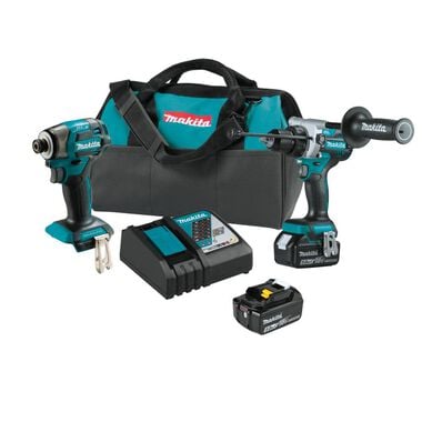 Makita 18V LXT Lithium-Ion Brushless Cordless 2 Piece Combo 5 Ah Kit