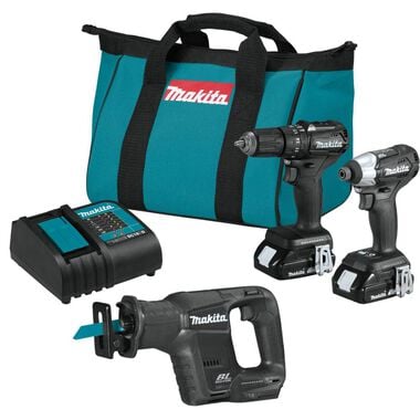 Makita 18V LXT Lithium-Ion Sub-Compact Brushless Cordless 2 Piece Combo 1.5 Ah Kit with Reciprocating Saw