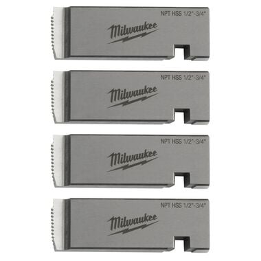 Milwaukee 1/2inch-3/4inch Universal Pipe Threading Dies HIGH SPEED FOR STAINLESS NPT