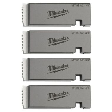 Milwaukee 1/2inch-3/4inch Universal Pipe Threading Dies HIGH SPEED NPT