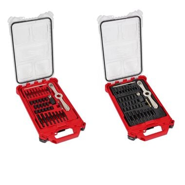 Milwaukee 38-Piece SAE and Metric Tap and Die Packout Sets with 2-in-1 Handle Bundle