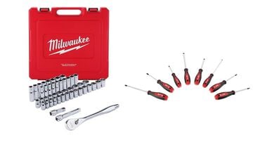 Milwaukee 47pc 1/2inch Tool Set SAE &amp; Metric &amp; 8pc Tool Set Bundle