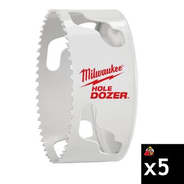 Milwaukee 5-1/4 Inch 3.5 TPI HOLE DOZER Bi-Metal Hole Saw Bundle, 5 Pieces
