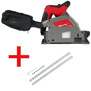 Milwaukee M18 Fuel 6-1/2 Inch Plunge Track Saw, Guide Rail Connector Bundle