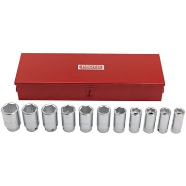 Proto 3/4 in Drive 11 Piece Deep Socket Set 6 Point
