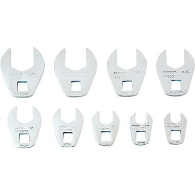 Proto 3/8 in Drive 9 Piece Crowfoot Wrench Set