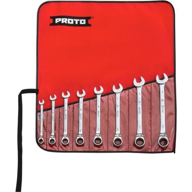Proto Full Polish Metric Ratcheting Wrench Set 12 Point 8pc