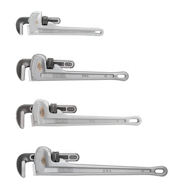 Ridgid 10 Inch, 14 Inch, 18 Inch, and 24 Inch Aluminum Pipe Wrench Bundle