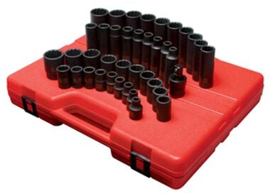 Sunex 1/2 In. Drive 12 Point Metric Master Impact Socket Set 39 pc.