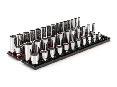 Tekton 1/2 Inch 12 Point Socket Set, 52 Piece (3/8-1 Inch, 10-24 mm)