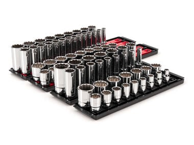 Tekton 1/2 Inch 12 Point Socket Set, 78 Piece (3/8 - 1-5/16 Inch, 10-32 mm)