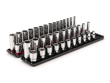 Tekton 1/2 Inch 6 Point Socket Set, 52 Piece (3/8-1 Inch, 10-24 mm)