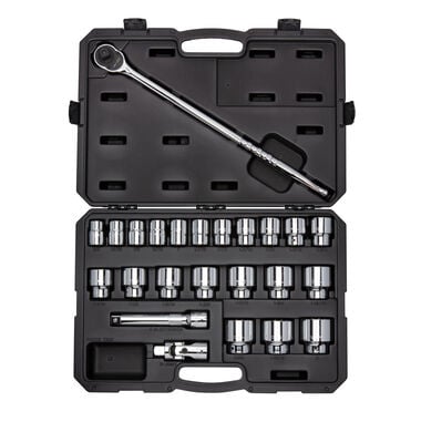 Tekton 3/4 Inch 12 Point Socket and Ratchet Set Case, 24 Piece (3/4-2 Inch)