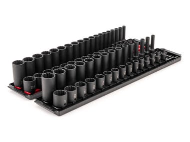 Tekton 3/8 Inch 12 Point Impact Socket Set, 68 Piece (1/4-1 Inch, 6-24 mm)