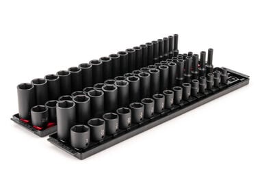 Tekton 3/8 Inch 6 Point. Impact Socket Set, 68 Pieces (1/4-1 Inch, 6-24 mm)