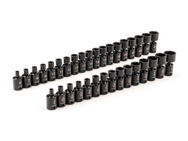 Tekton 3/8 Inch 6 Point U-Joint Impact Socket Set, (1/4-1 Inch, 6-24 mm)