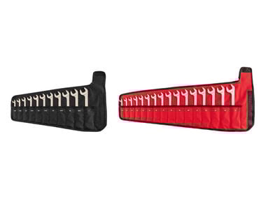 Tekton Angle Head Open End Wrench Set, Pouches, (3/8-1 Inch, 10-27 mm)
