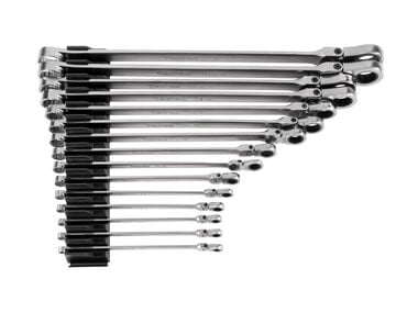 Tekton Fixed/Flex Head Ratcheting Box End Wrench Set, Org, (1/4-1 Inch)