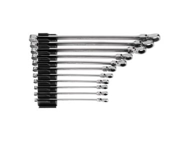 Tekton Fixed/Flex Head Ratcheting Box End Wrench Set, Org, (1/4-3/4 Inch)