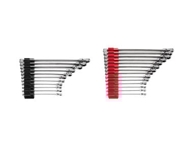 Tekton Fixed/Flex Ratcheting Box End Wrench Set, (1/4-3/4 Inch, 6-19 mm)