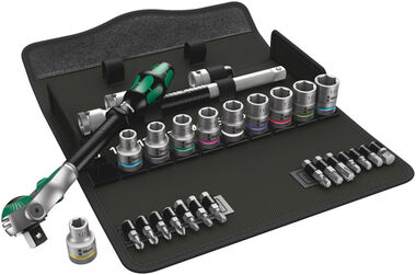 Wera Tools 8100 SC 6 1/2 in Drive Zyklop Speed Ratchet Set 28pc