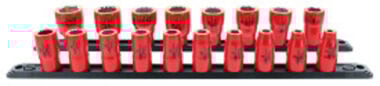 Wiha Insulated Socket Set 3/8in Drive Metric 18pc